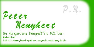 peter menyhert business card